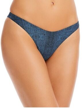 L*Space Ellie bikini bottoms "Lets Croc About It" blue snake print large nwt
